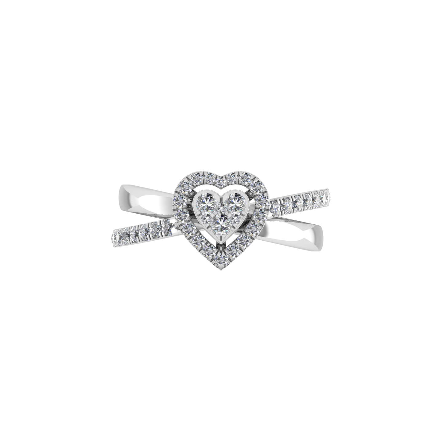 Heart Shape Beautiful 18K Gold Diamond Ring  -  JN030609-R161