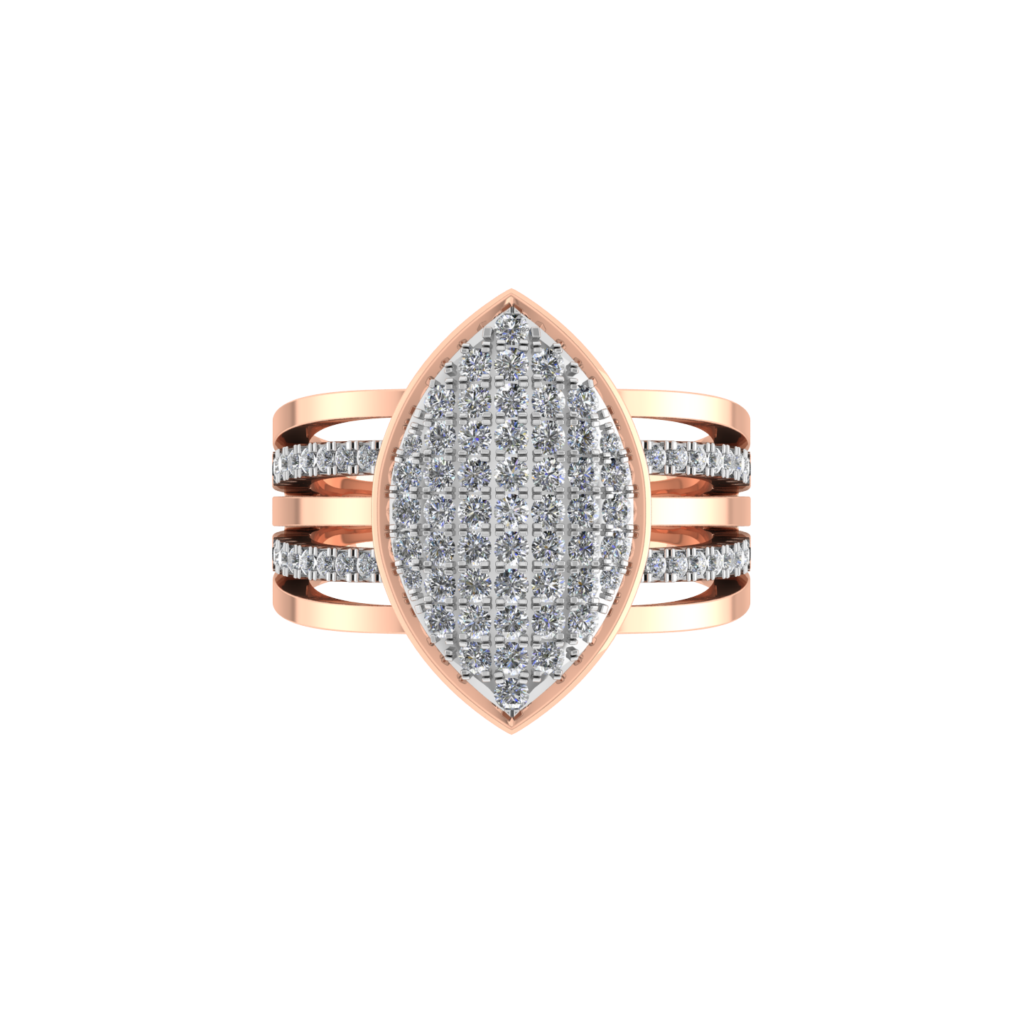 Solid 18K Gold Diamond Ring  -  JN030609-R163