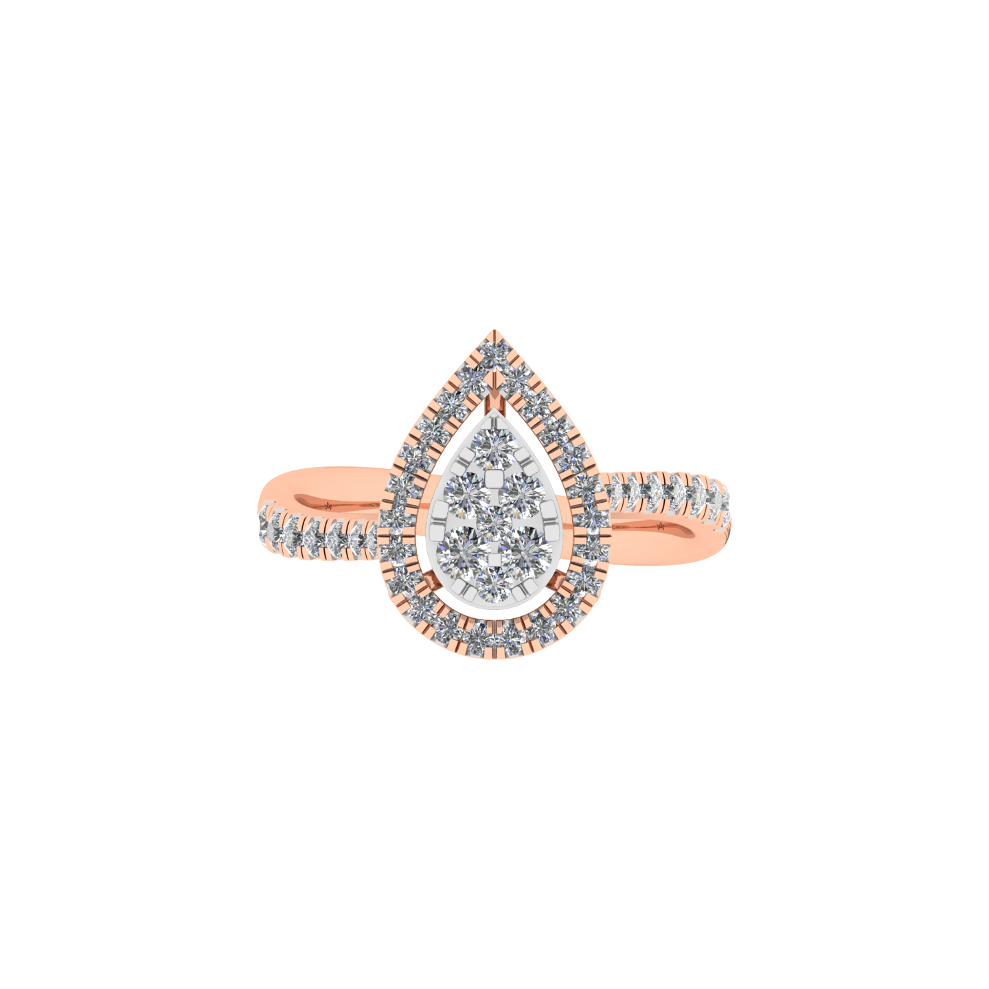 18K Rose Gold Diamond Ring  - JN030609-R100