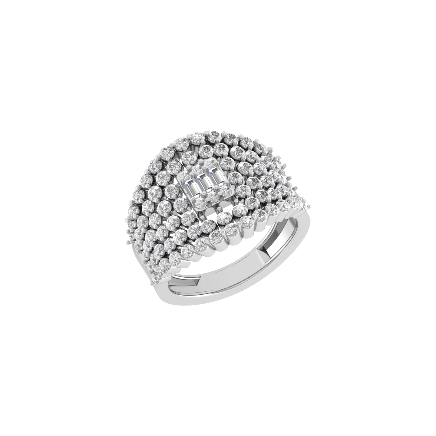 Sophisticated Design 18K White Gold Diamond Ring  -  JN030609-R117