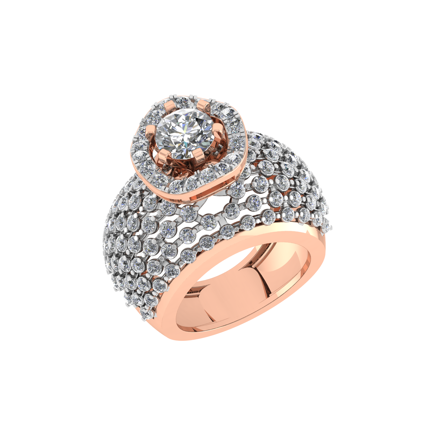 Beautiful 18K Rose Gold Diamond Ring  -  JN030609-R208