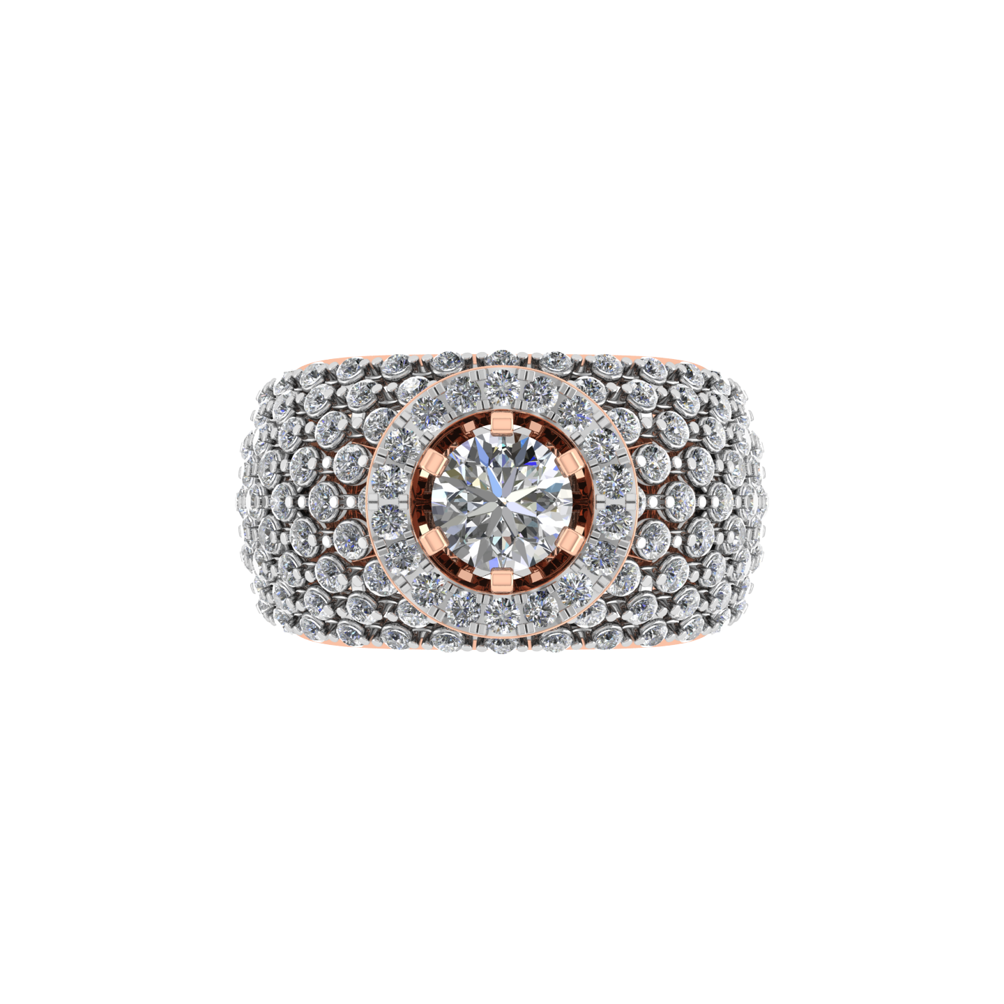 Beautiful 18K Rose Gold Diamond Ring  -  JN030609-R208