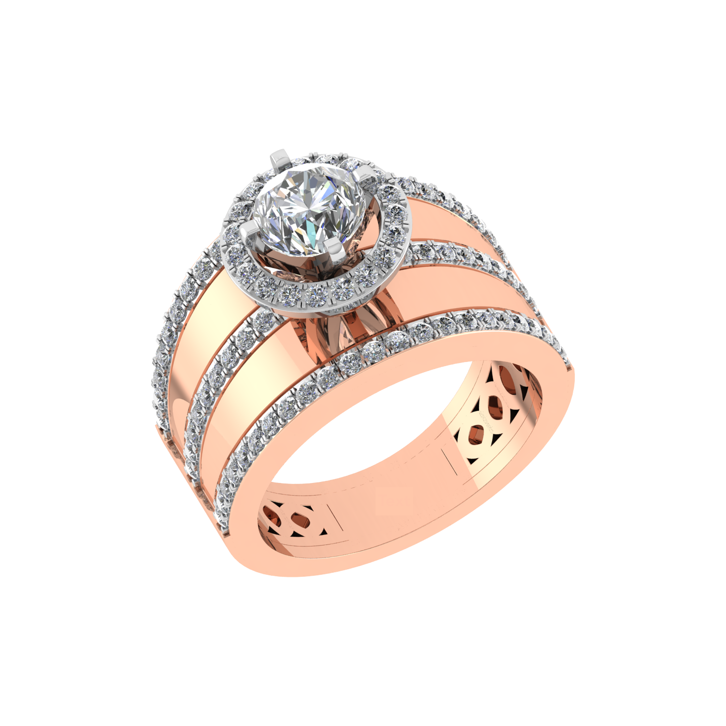 18K Rose Gold Diamond Ring  -  JN030609-R126