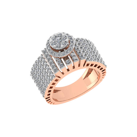 Sophisticated Design 18K Gold Diamond Ring  -  JN030609-R127