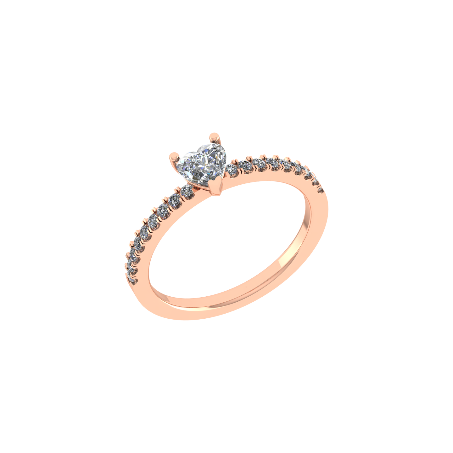 Beautiful 18K Rose Gold Diamond Ring  -  JN030609-R107