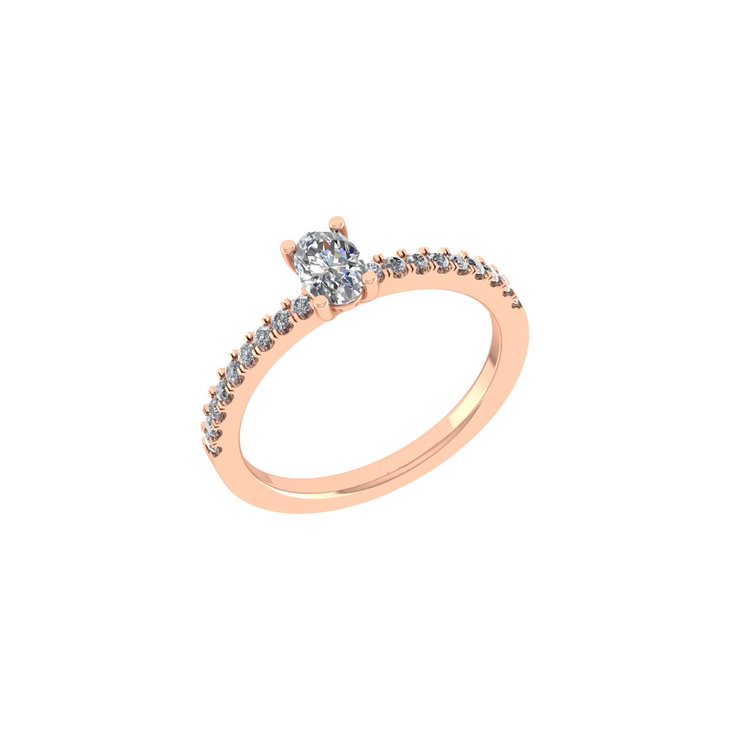 Elegant 18K Rose Gold Diamond Ring  -  JN030609-R109