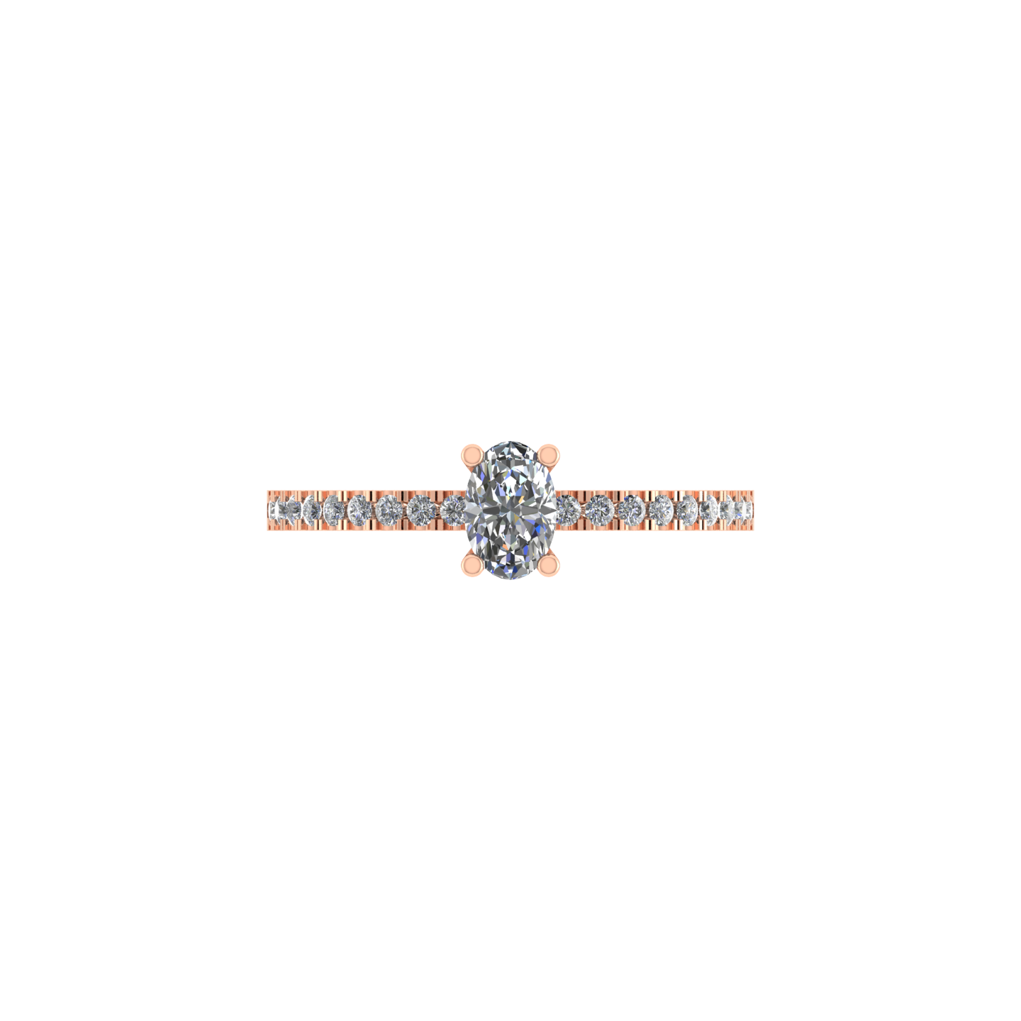 Elegant 18K Rose Gold Diamond Ring  -  JN030609-R109