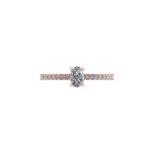 Elegant 18K Rose Gold Diamond Ring  -  JN030609-R109